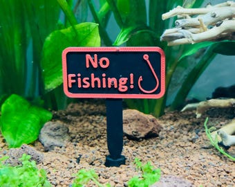 Personalised "No Fishing" sign for fish tank, Creative aquarium decoration