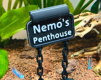 Personalised floating sign for fish tank, name of fish sign, Creative aquarium decoration