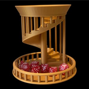 Spiral Staircase Dice Tower, Unique Dice Roller for TTRPG & Board Games, Multi-Colours Options