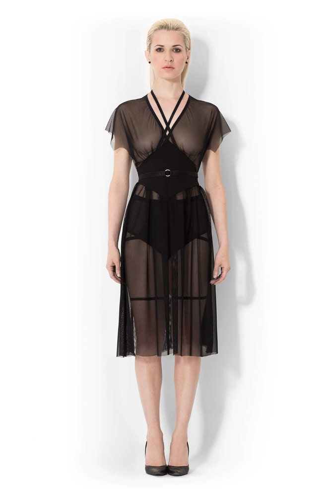Lilith Sheer Black Dress Night Dress Little Black Dress. See Etsy