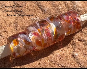 BIG HOLE Rose Bouquet with SilverLampwork Beads by Canyon Echoes Artisan Beads