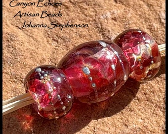 BIG HOLE Rose Bouquet with SilverLampwork Beads by Canyon Echoes Artisan Beads