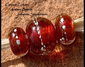 BIG HOLE Rose Bouquet with SilverLampwork Beads by Canyon Echoes Artisan Beads