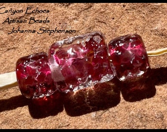 BIG HOLE Rose Bouquet with SilverLampwork Beads by Canyon Echoes Artisan Beads