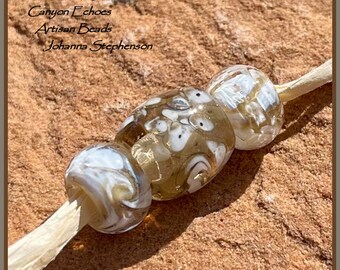 BIG HOLE Rose Bouquet with SilverLampwork Beads by Canyon Echoes Artisan Beads