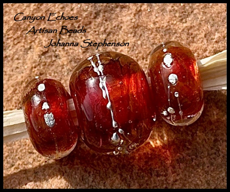 BIG HOLE Rose Bouquet with SilverLampwork Beads by Canyon Echoes Artisan Beads