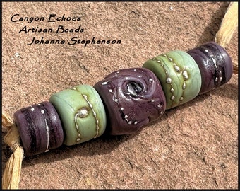 BIG HOLE HOLE English Violets Lavender Lilac Lampwork Beads, Purple Sage Beads,5mm Holes,Dog Show Lead Beads,Mother's Day Jewelry Gifts,