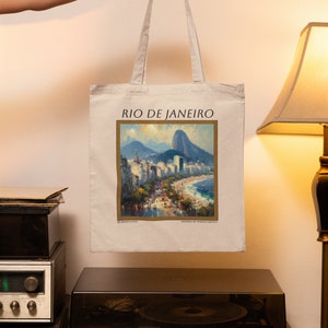 Bolsa Tote Carnaval do Rio de Janeiro - Lona de Algodão Ecológica | Design Vibrante de Samba - Fabricado nos EUA