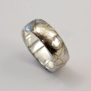 Kintsugi ring  - silver, 18K gold - MADE TO ORDER