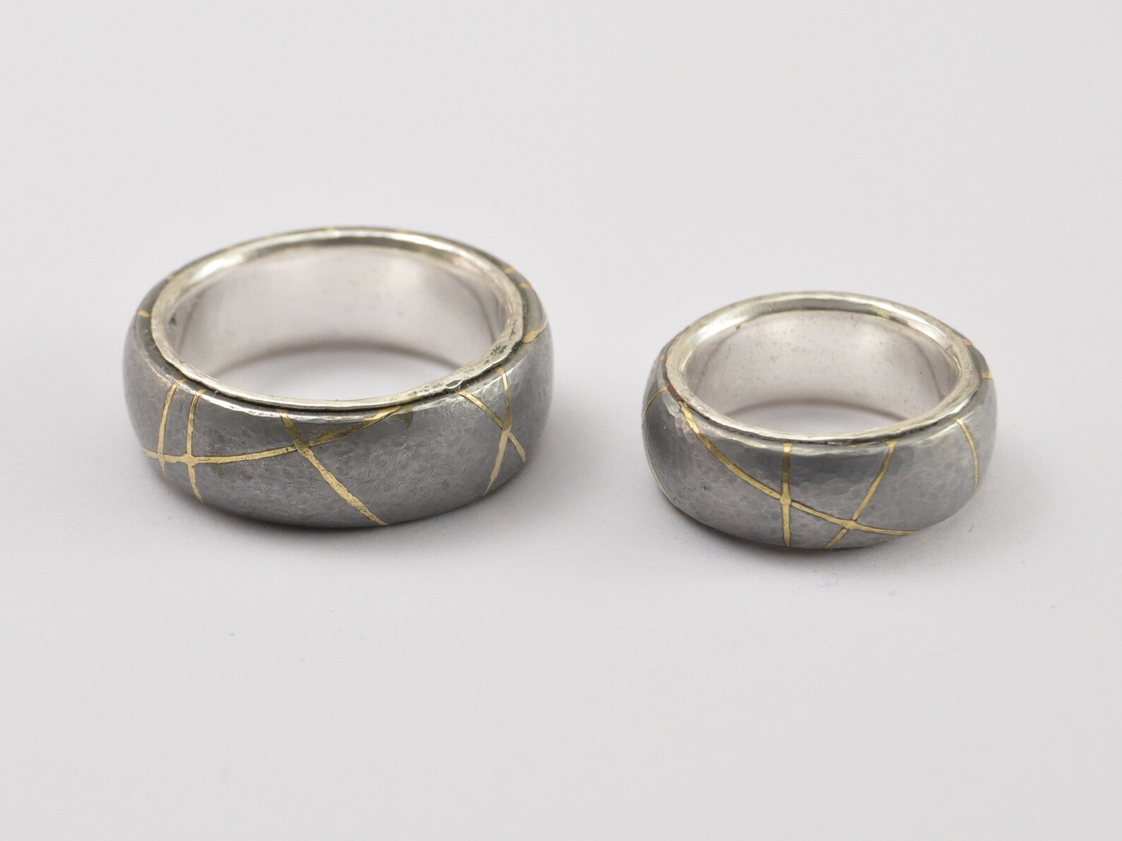 Kintsugi de Lux rings MADE TO ORDER iron 18k gold pure Etsy