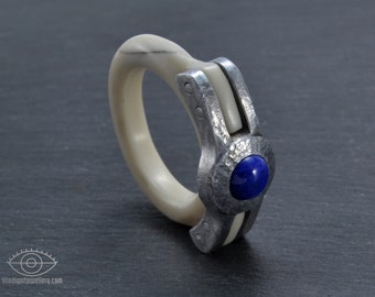 Ring - plastic, aluminium, papis lazuli