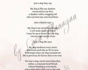 Just a dog - printable poetry