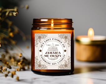 JAMAICA Me Crazy - Handmade Soy Wax Candle in Amber Jar | Home Fragrance for Relaxation and Meditation | Handmade in Clearwater, FL