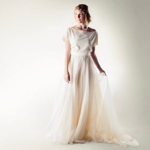 Wedding dress, Boho wedding dress, Beach wedding dress, Two piece wedding dress, Bridal separates, soft dress, silk wedding dress, DANDELION