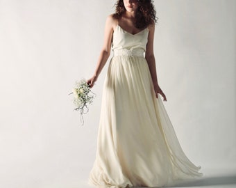 Wedding outfit, Wedding dress separates, Simple Soft wedding dress, Comfortable wedding dress, Minimalist Bridal separates - IBERIS