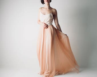 Blush Wedding dress, Unique wedding dress separates, Fairy wedding dress, Simple wedding dress, Two piece dress, Bridal separates, ABELIA