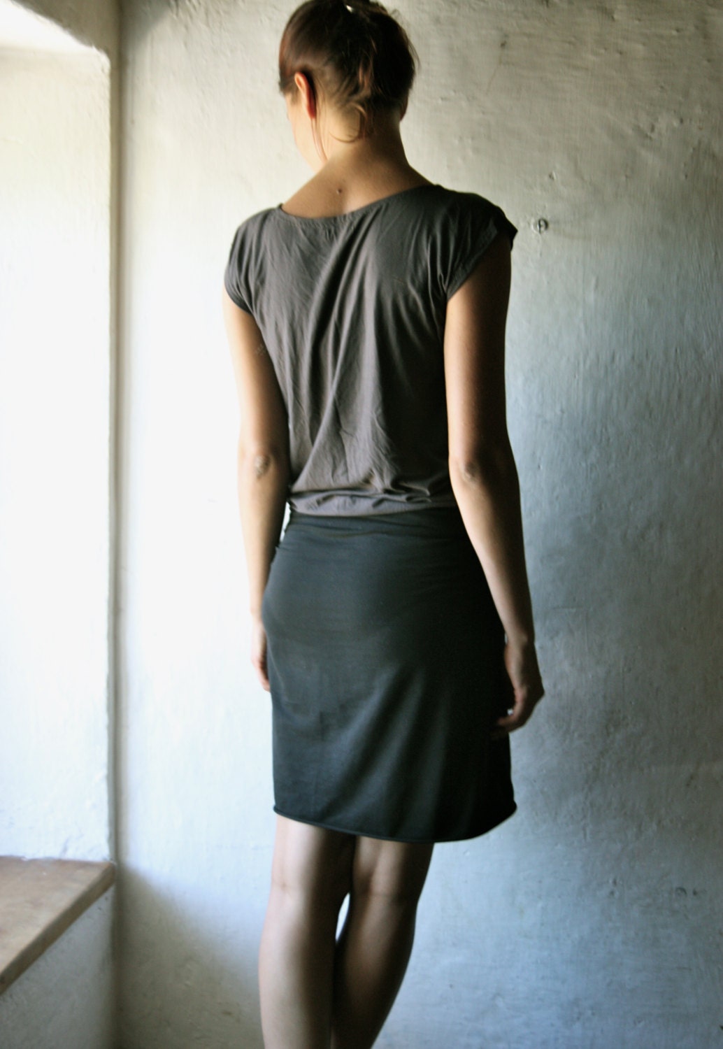 Wrap skirt Cotton skirt Black skirt Jersey skirt Womens Etsy