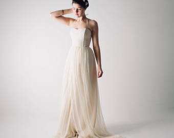 Wedding dress, Hemp wedding dress, Boho wedding dress, Simple wedding dress, Alternative wedding dress, Silk Chiffon wedding dress - TILIA