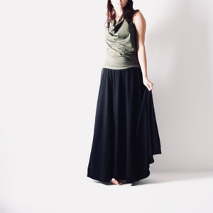 Maxi Skirt Long Skirt Boho Skirt Floor Length Skirt Black - Etsy