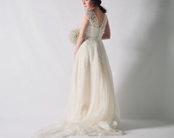 Robe de mariée princesse, robe à manches courtes, robe de mariée