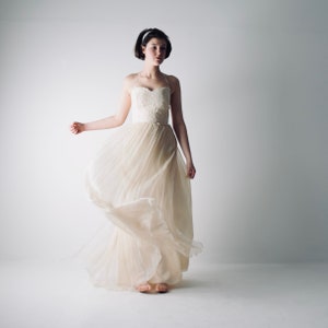 Silk Chiffon Boho Wedding Dress, Rustic Halter Corset, Custom Made image 2