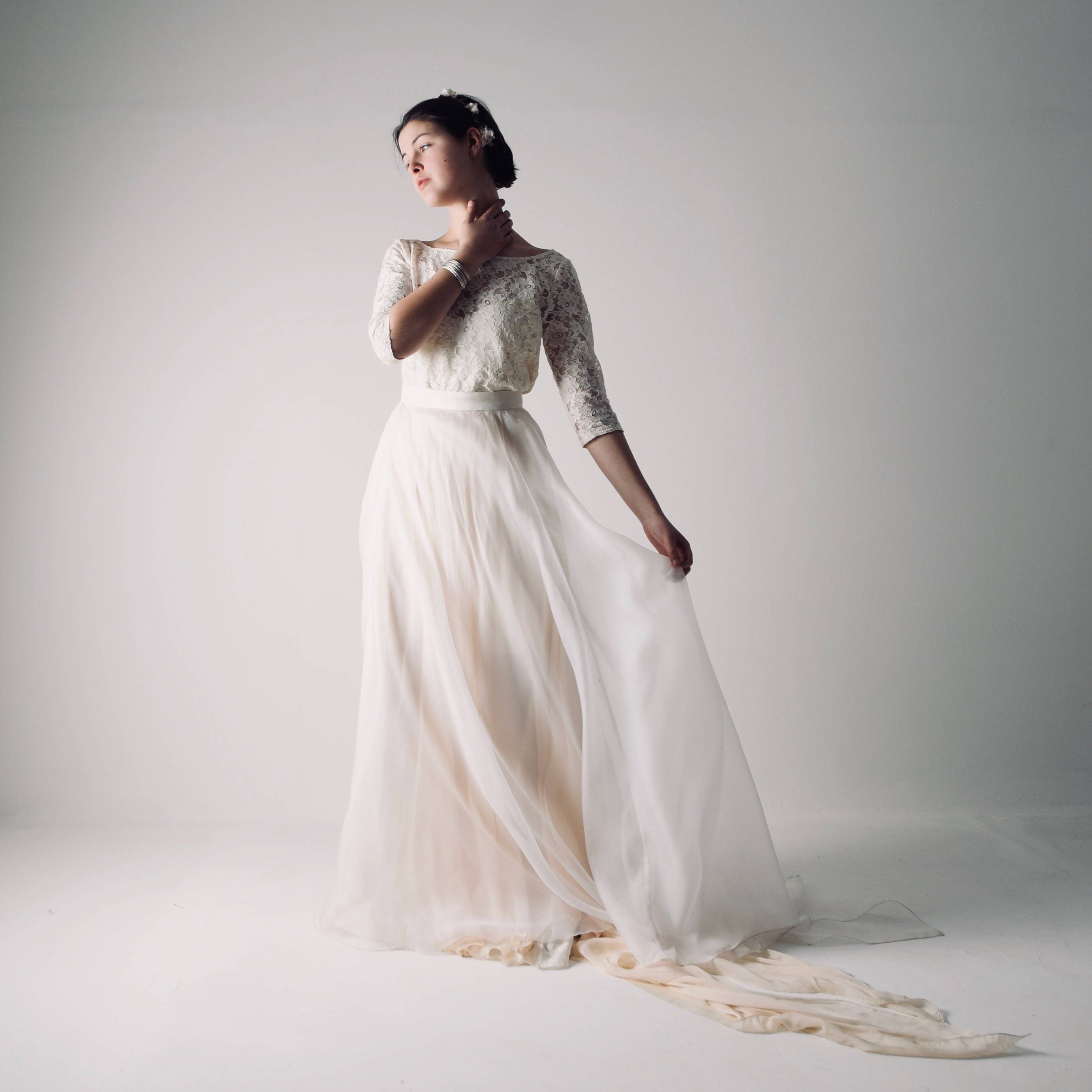 Lace Wedding Top Long Sleeve Wedding Dress Lace Top Bridal Etsy UK