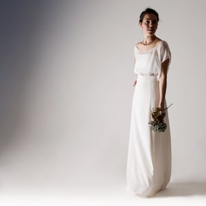 Wedding dress separates, Wedding dress, White silk wedding dress, Alternative wedding dress, Two piece dress, Modern wedding dress, MAGNOLIA