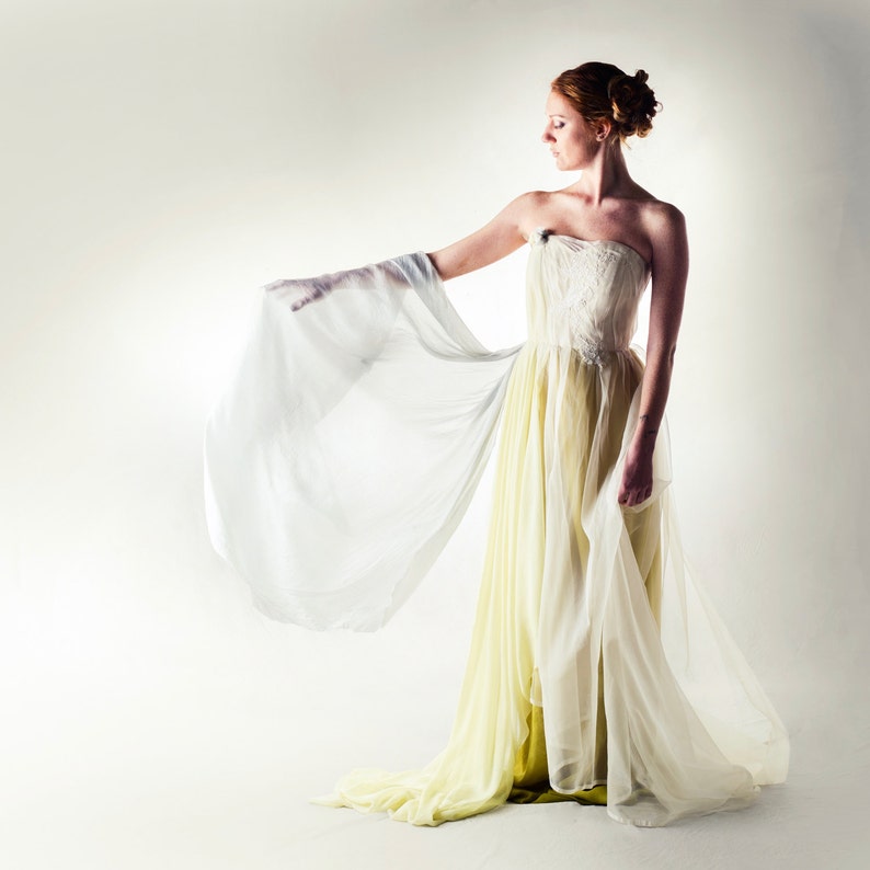 SAMPLE Verkauf Brautkleid grüne Hochzeitskleid Fee | Etsy