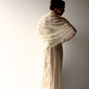Bridal shawl, Wedding shawl, Wedding scarf, Silk shawl, Chiffon shawl, chiffon scarf, Wedding wrap, Bridal cape, Ivory shawl, POSEY image 3