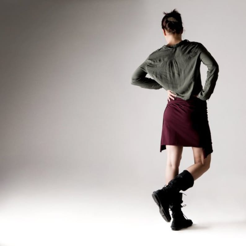 Wrap skirt Cotton skirt Black skirt Jersey skirt Womens Etsy