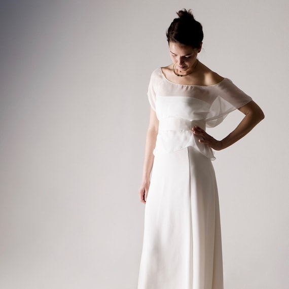 Wedding top Sheer Silk blouse Wedding separates Simple | Etsy