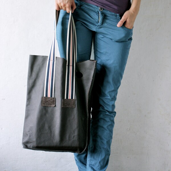 Tote Bag - Brown Genuine Leather