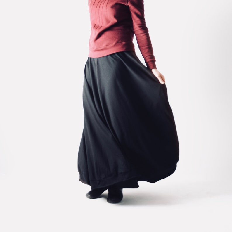 long black boho skirt