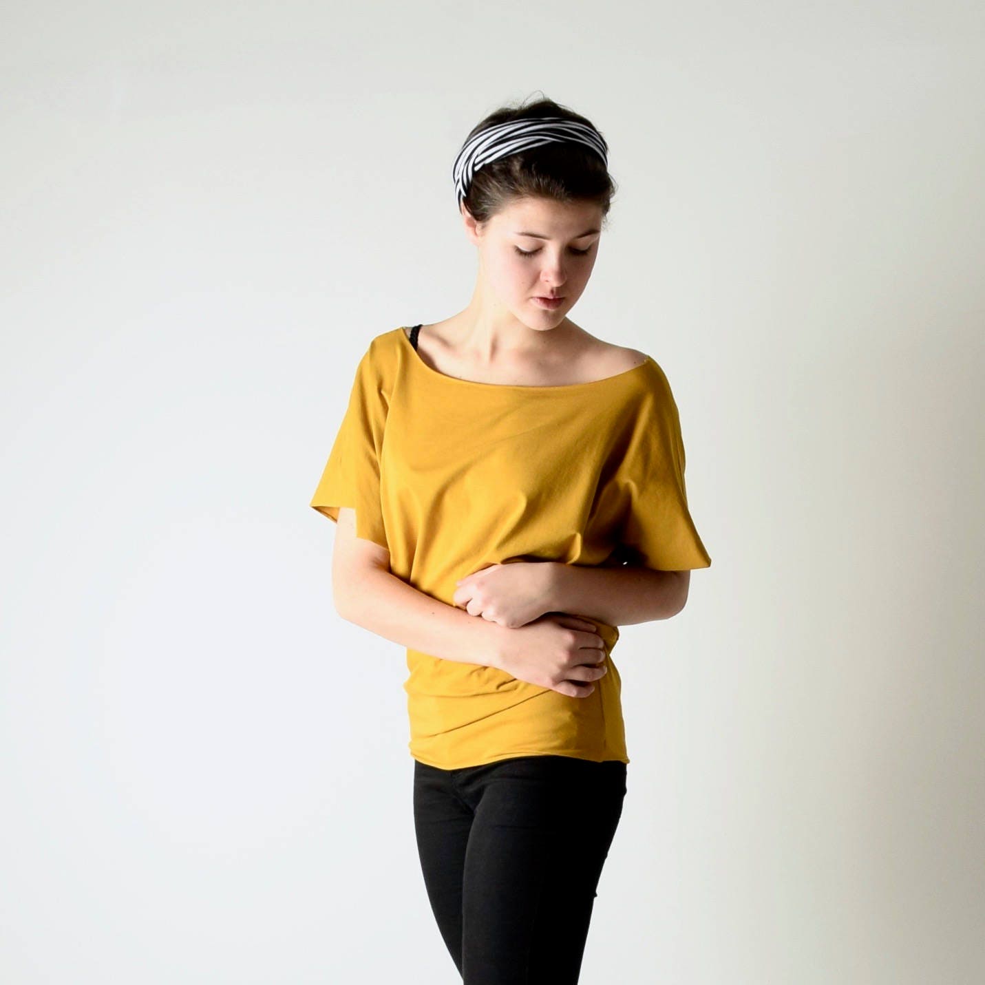 yellow tunic blouse