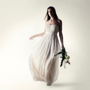 Lace wedding dress, Tiered wedding dress, Beach wedding dress, Simple layered wedding dress, Hippie wedding dress, MAPLE
