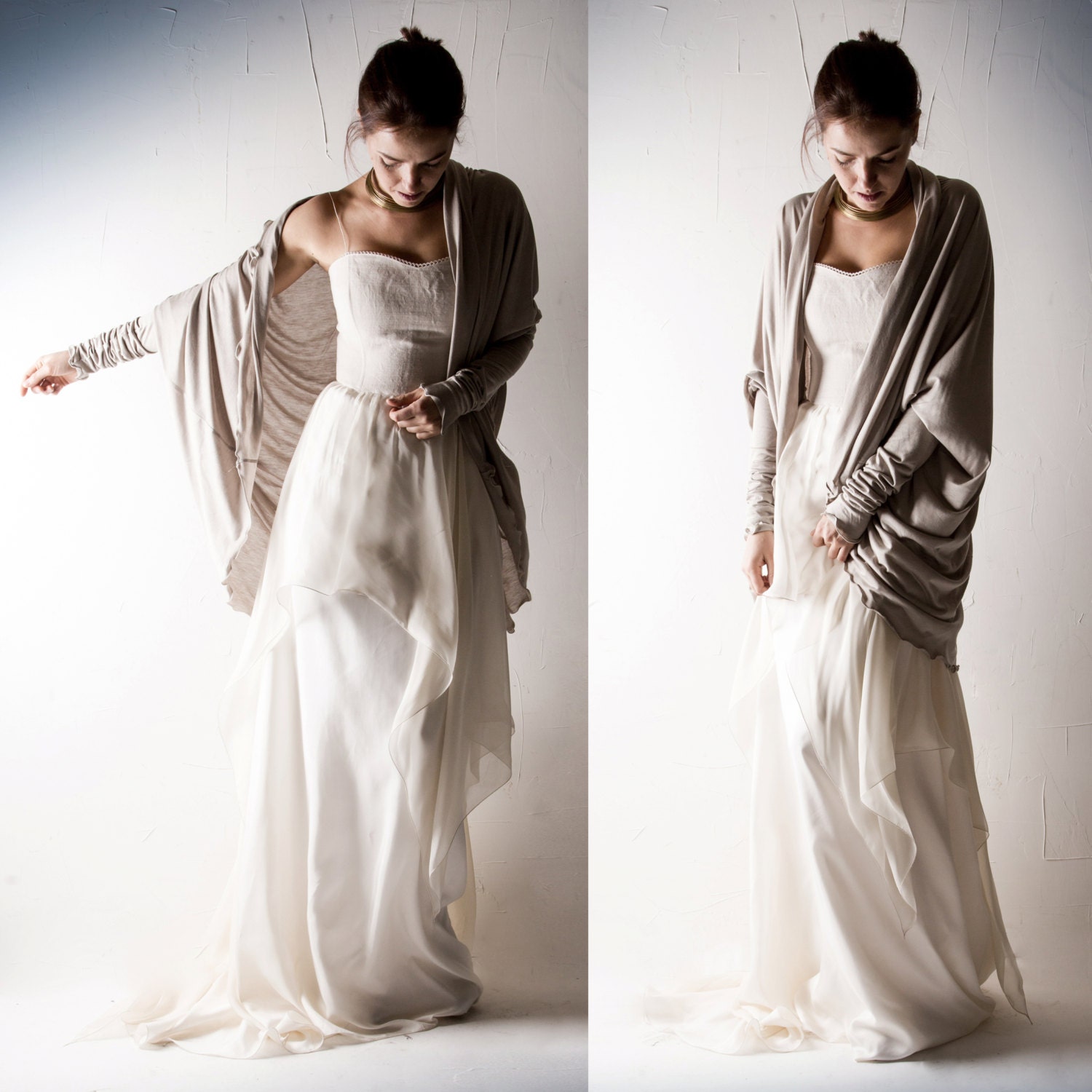 wedding dress with cardigan