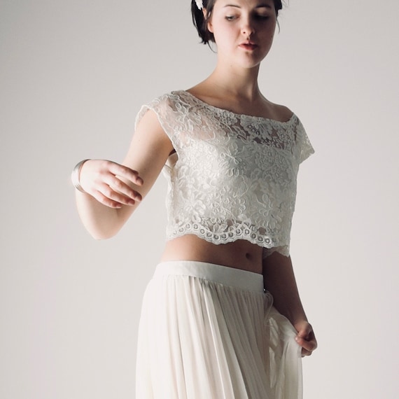 White dressy crop clearance top