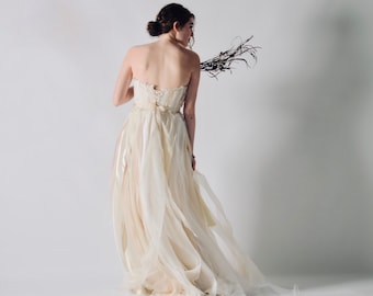 Plume Abito da sposa eco-sostenibile in nastri di seta Italia