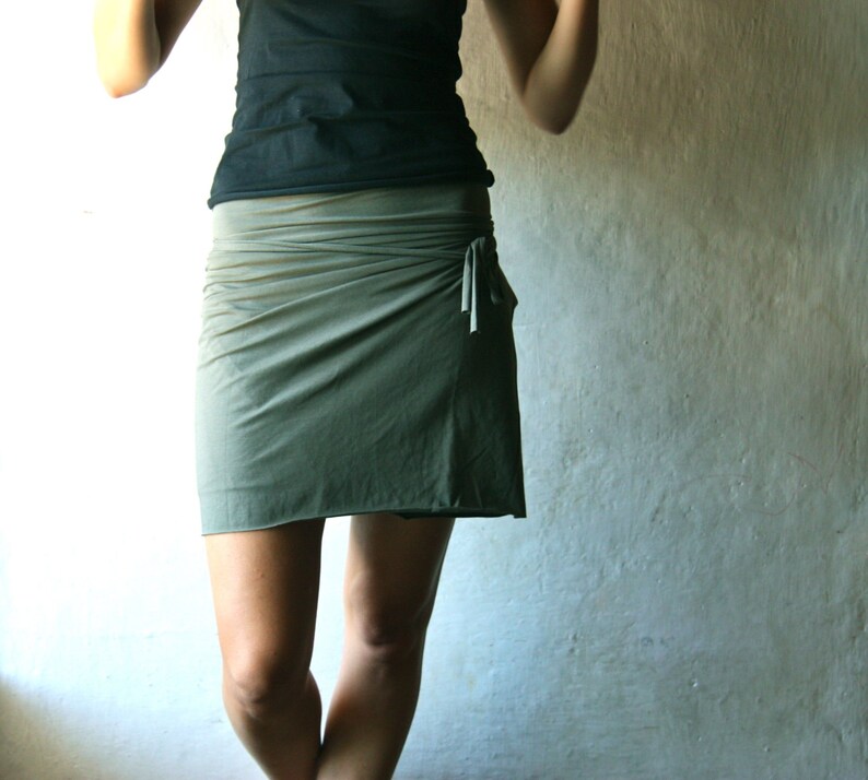 Wrap Skirt Cotton Skirt Olive Skirt Jersey Skirt Womens Etsy