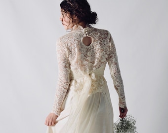 Daucus ~ Long sleeved Victorian style wedding top 