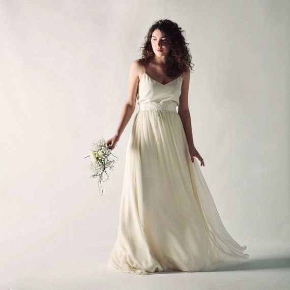Ensemble tenue de mariee tenue de mariage robe de mariee simple et douce robe de mariee confortable tenue de chambre minimaliste IBERIS Etsy France
