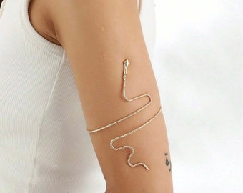 Ultra thin dotted armlet - Snake design arm cuff - simple upper arm bracelet- Available in solid brass, bronze, sterling silver or gold fill