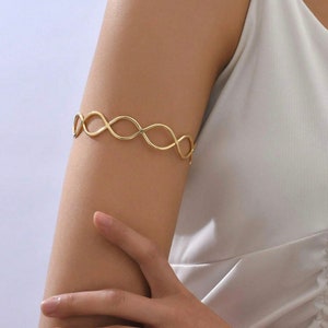 Chic Minimalist Arm Cuff Set with Gold and Silver Upper Arm Bands - Ideal Gift for Her, Silver Arm Band, Arm Cuff Gold, Gift