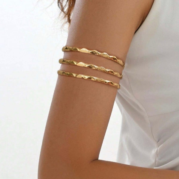 Minimalist Arm Cuff, Gold Arm Band, Gold Upper Arm Cuff Bracelet, Silver Arm Band, Arm Cuff Gold, Gift For Her