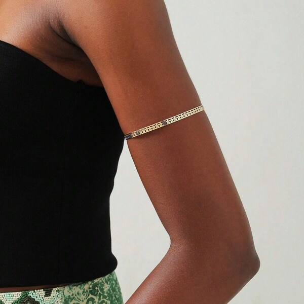 Chic Arm Cuff Set: Minimalist Gold & Silver Upper Arm Bands - Stylish Gift Idea, Fashionable Accessory and Thoughtful Gifts, Cuff Gold, Gift