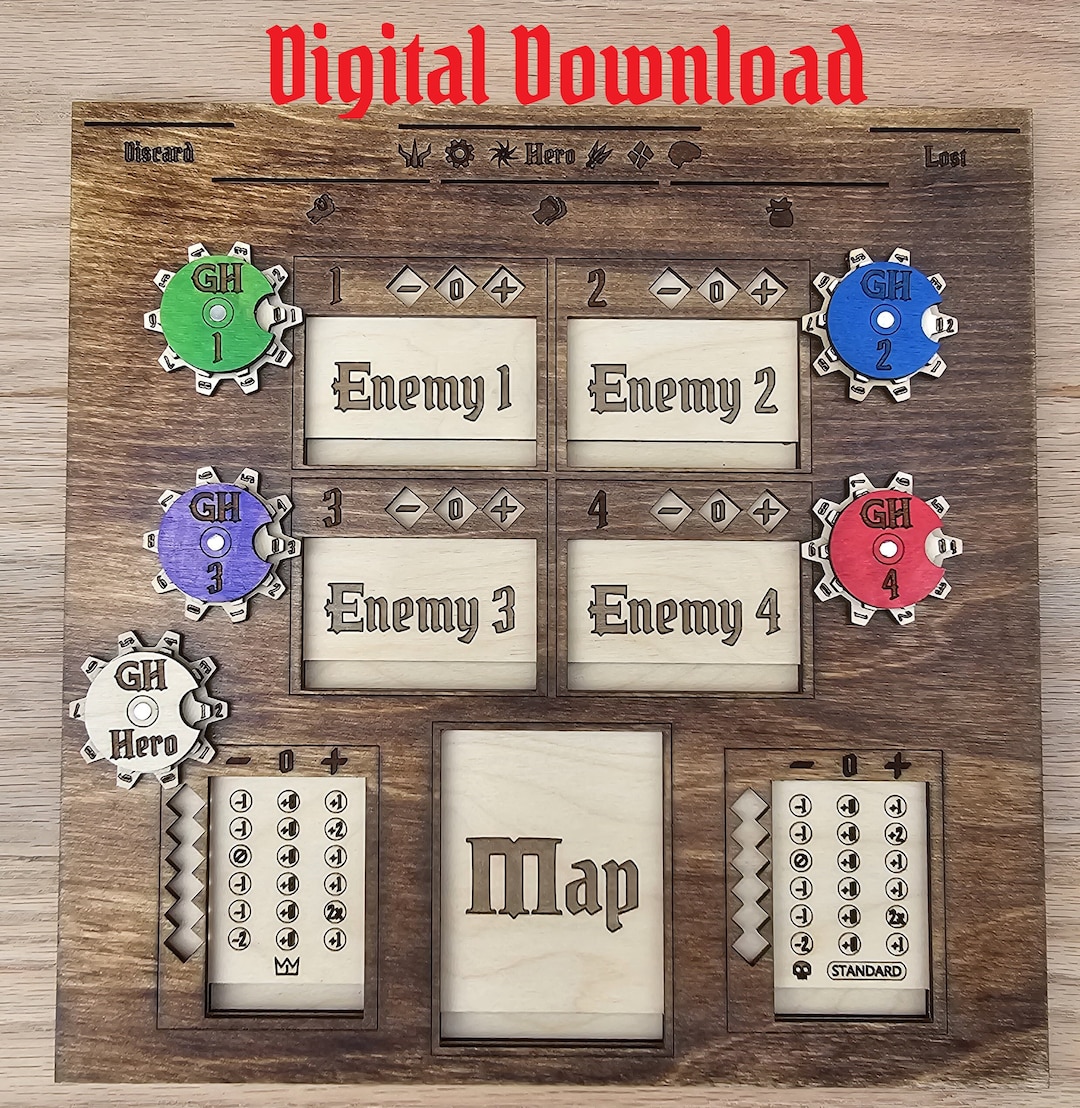 Gloomhaven Buttons and Bugs Playboard Digital Download for Laser