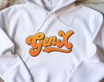 Felpa con cappuccio Gen X, felpa retrò Gen X, felpa con cappuccio in stile vintage, regalo divertente Gen X, pullover accogliente Generazione X, abbigliamento nostalgico anni '80 e '90