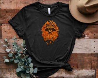 Floral Raccoon Bella Canvas Tee, Cute Raccoon Shirt, Trendy Bella Canvas Raccoon Shirt, Floral Lovers, Flower Raccoon