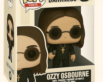 Modelo 3D de Ozzy Osbourne estilo Funko Pop / Descarga digital Funkopop de Ozzy Osbourne / Leyenda de estrella de rock imprimible / Gracias por el caos