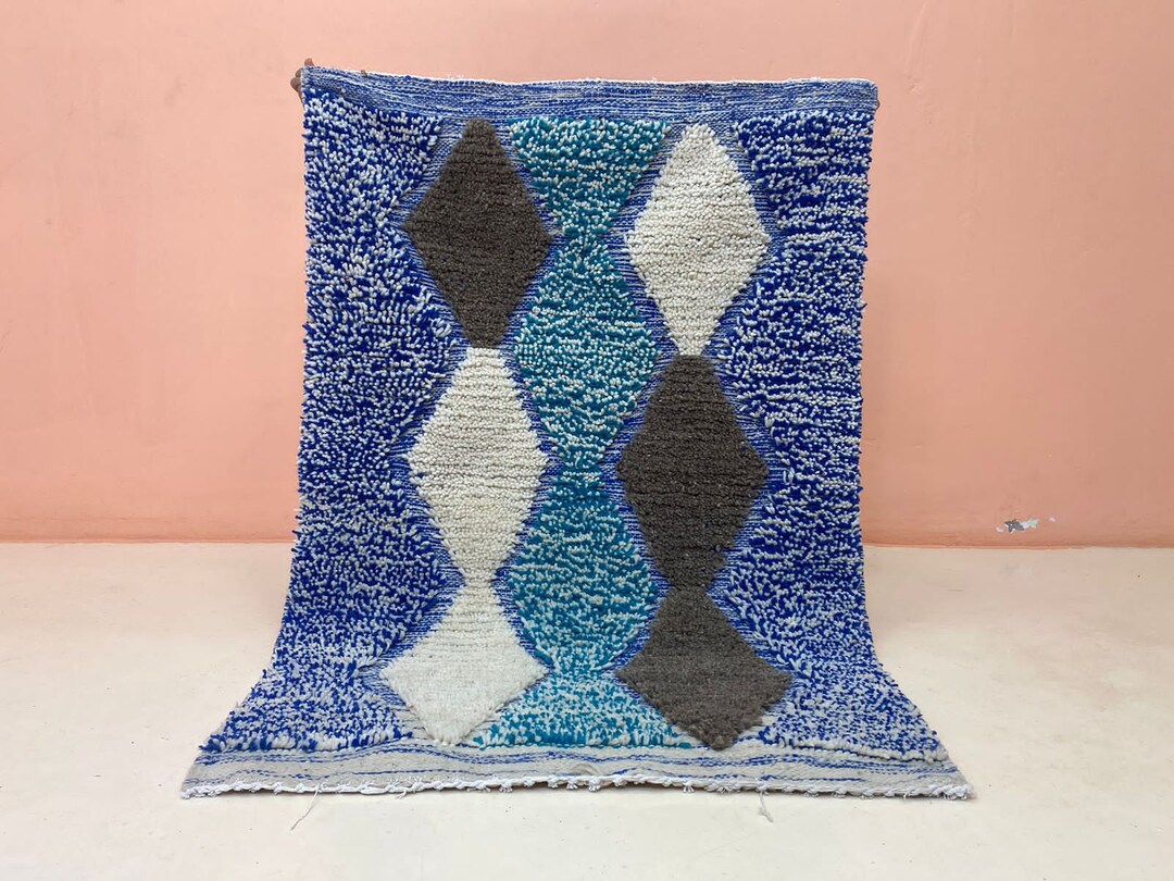 Custom Rugs Blue Amazing White and Blue Custom Rug, Custom Moroccan Blue Handmade Rug ...